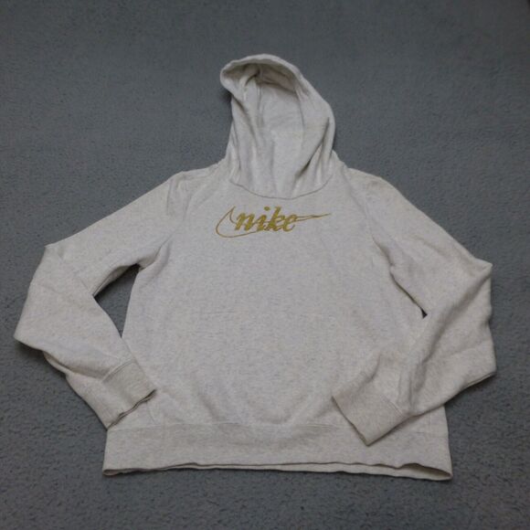 Nike Tops - Nike Hoodie Womens XS Gray Sweatshirt Swoosh Pullover Lightweight High Neck